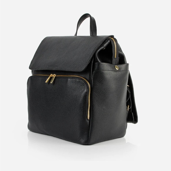 Poppy Barley Handbags - Poppy Barley The Beyond Diaper Bag Black Pebble Leather Gold Hardware
